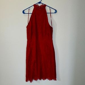 Pomegranate Red BB Dakota Lace Dress (Size 6)